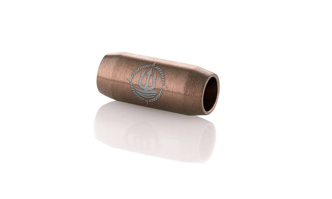 Verschluss braun 4mm "Leutnant" Seemannsgarnhluss_Edelstahl_Magnet