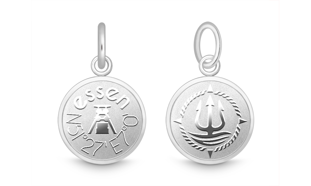 Charm "Essen" für 4mm Bänder stahlfarben