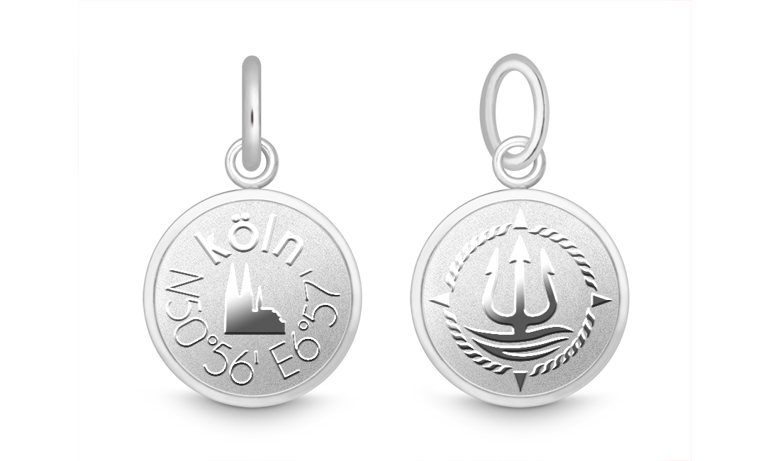 Charm "Köln" für 4mm Bänder stahlfarben