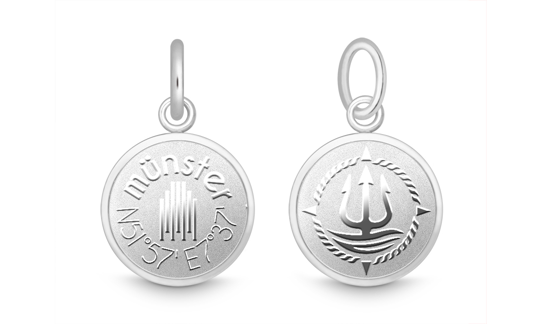 Charm "Münster" für 4mm Bänder stahlfarben