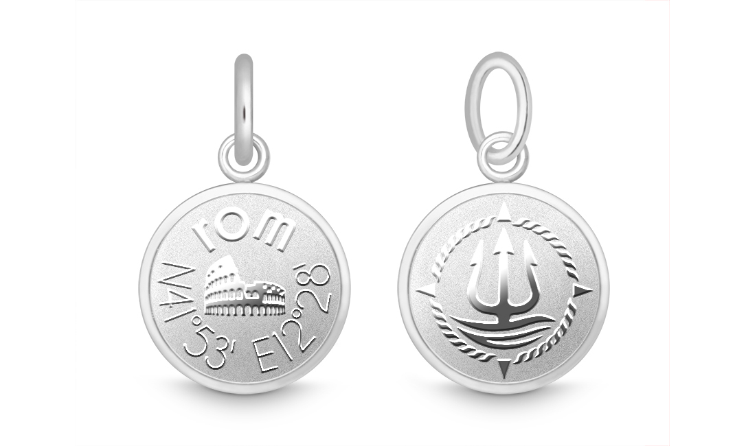 Charm "Rom" für 4mm Bänder stahlfarben