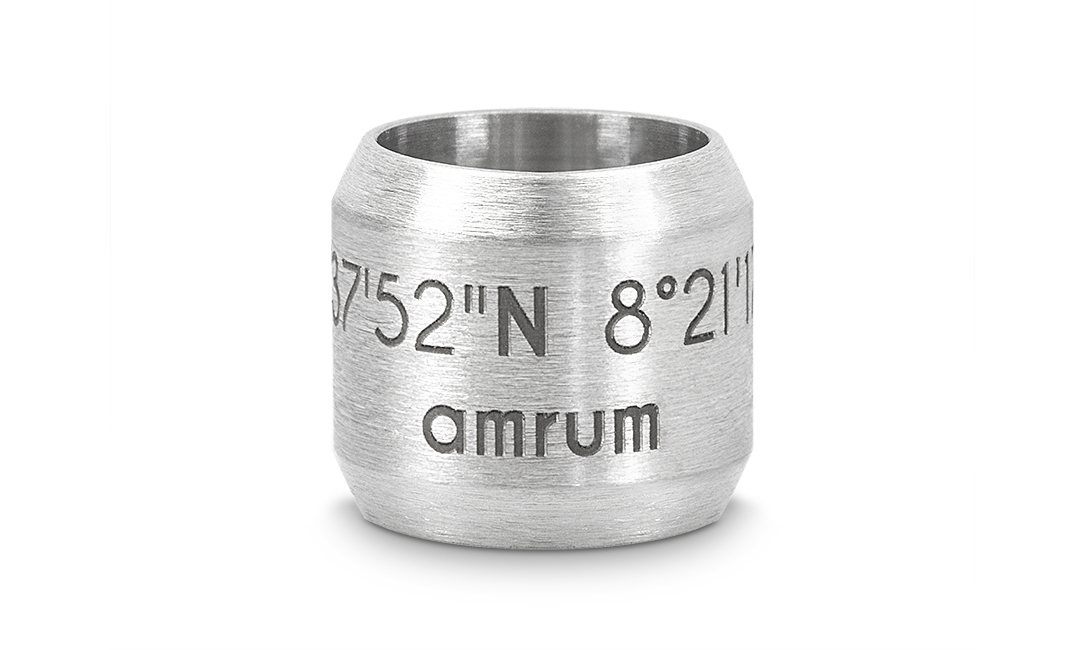 Bead "Amrum" für 8mm-Bänder stahlfarben