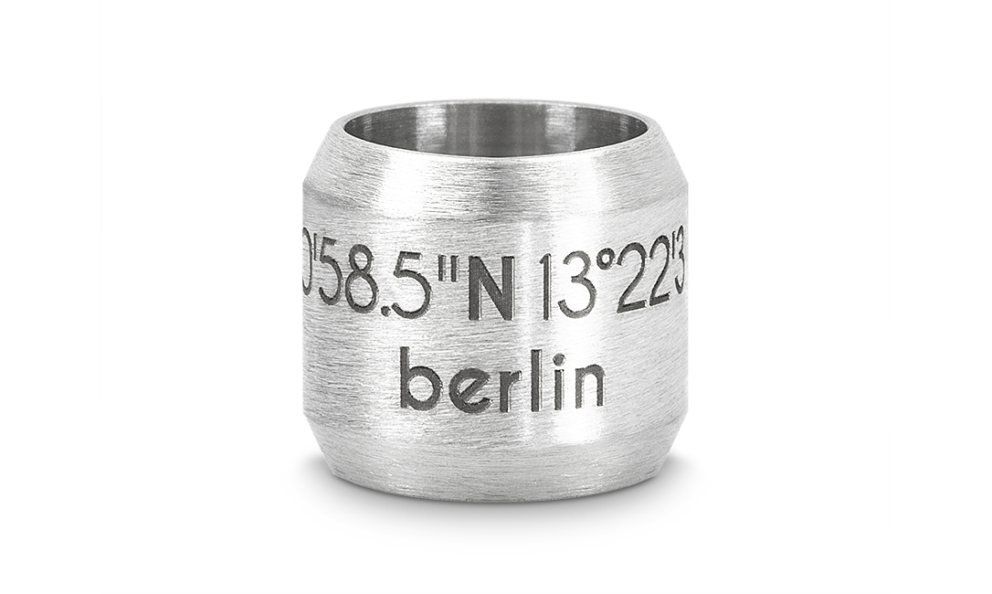 Bead "Berlin" für 8mm-Bänder stahlfarben