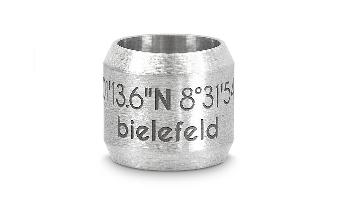 Bead "Bielefeld" für 8mm-Bänder stahlfarben