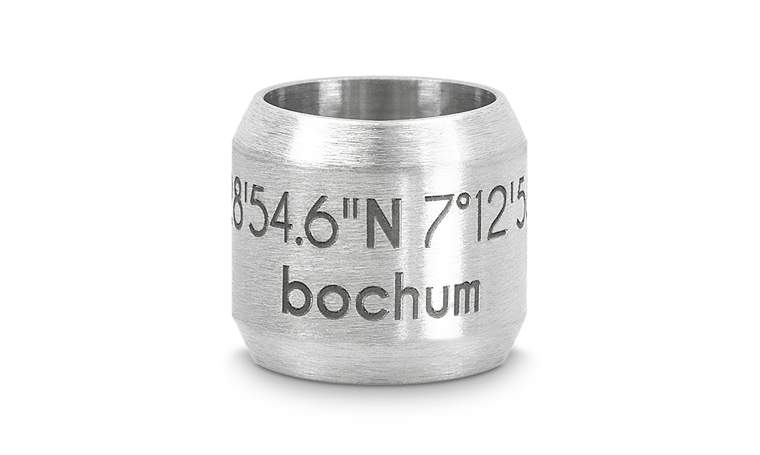 Bead "Bochum" für 8mm-Bänder stahlfarben