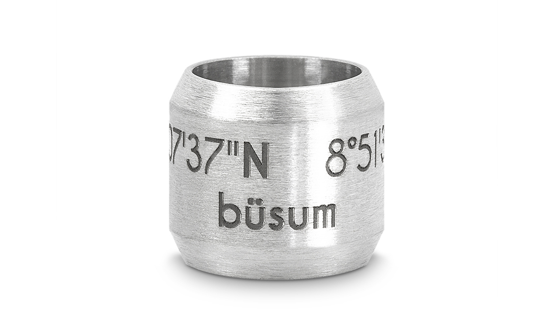 Bead "Büsum" für 8mm-Bänder stahlfarben