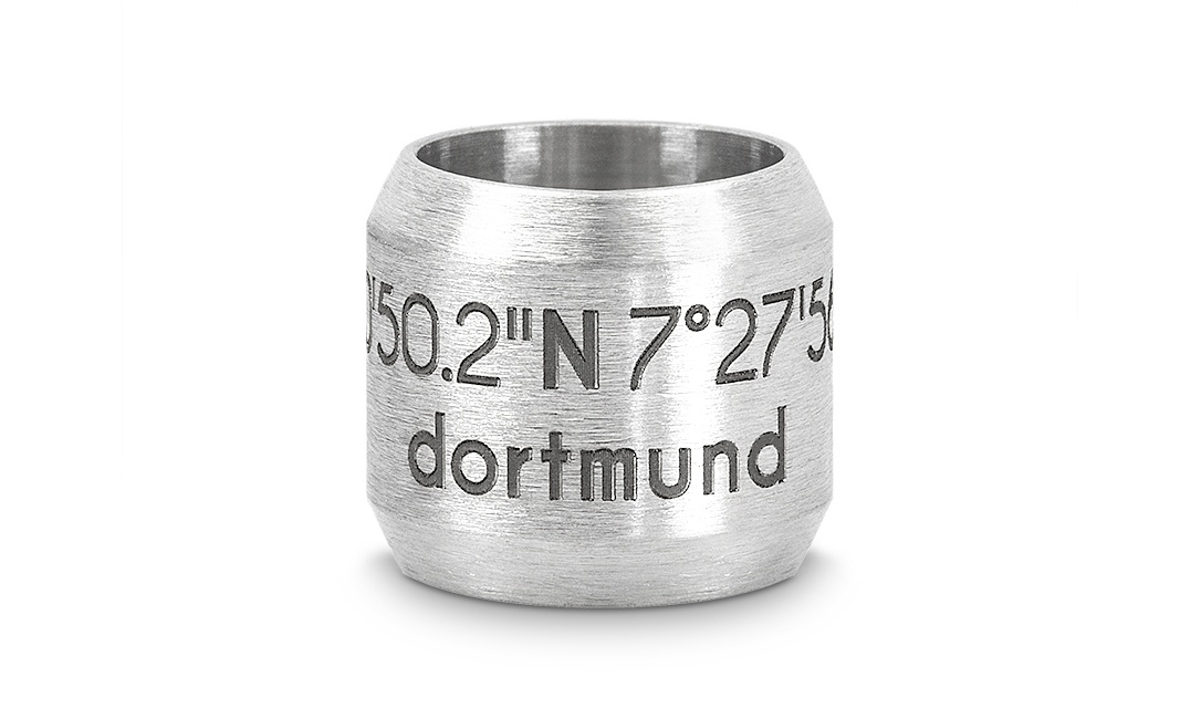 Bead "Dortmund" für 8mm-Bänder stahlfarben