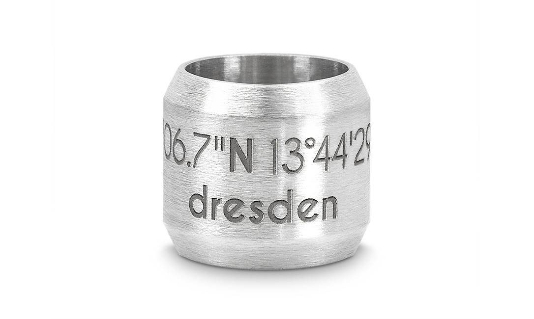 Bead "Dresden" für 8mm-Bänder stahlfarben