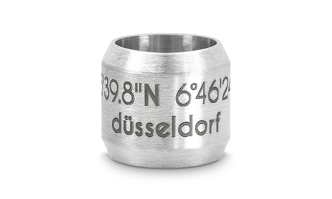 Bead "Düsseldorf" für 8mm-Bänder stahlfarben