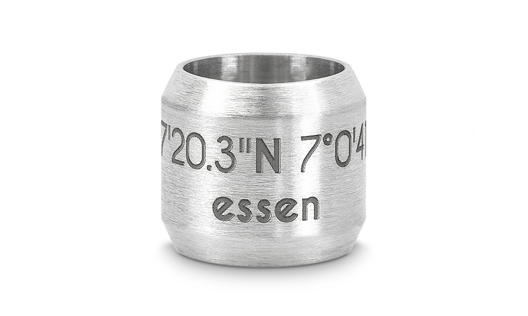 Bead "Essen" für 8mm-Bänder stahlfarben