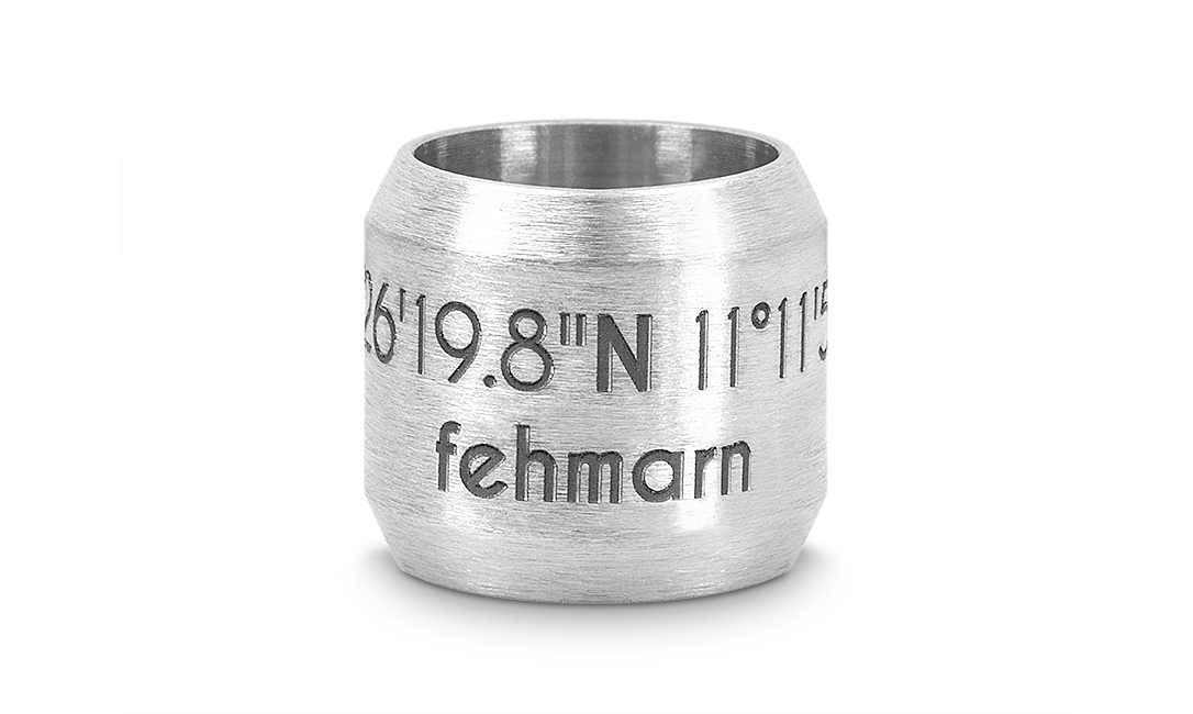 Bead "Fehmarn" für 8mm-Bänder stahlfarben