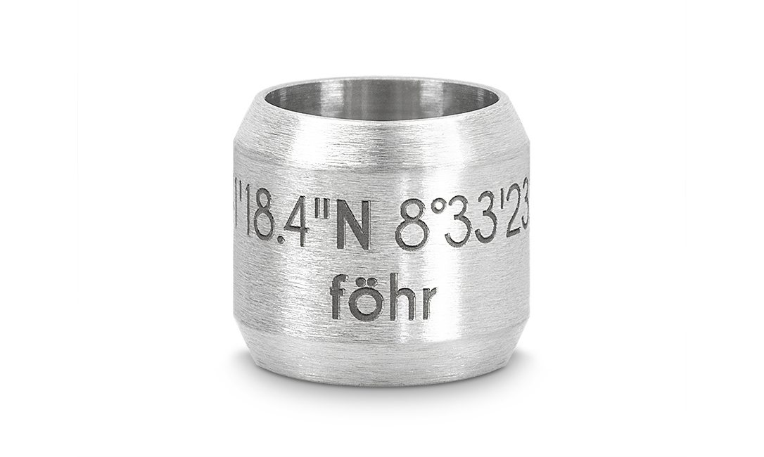 Bead "Föhr" für 8mm-Bänder stahlfarben