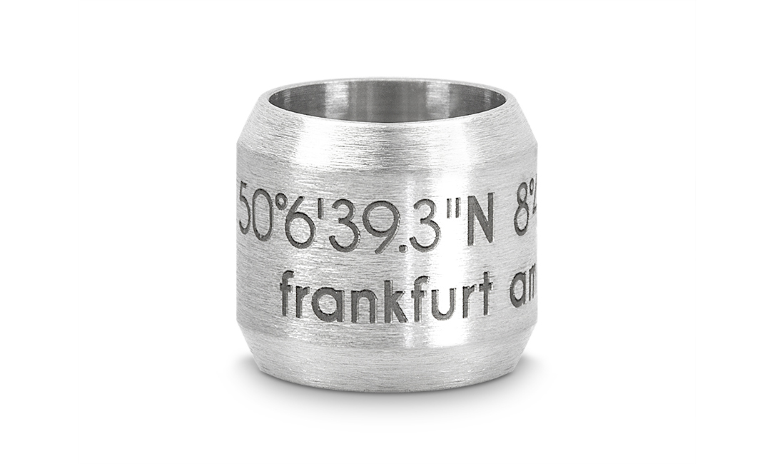 Bead "Frankfurt am Main" für 8mm-Bänder stahlfarben