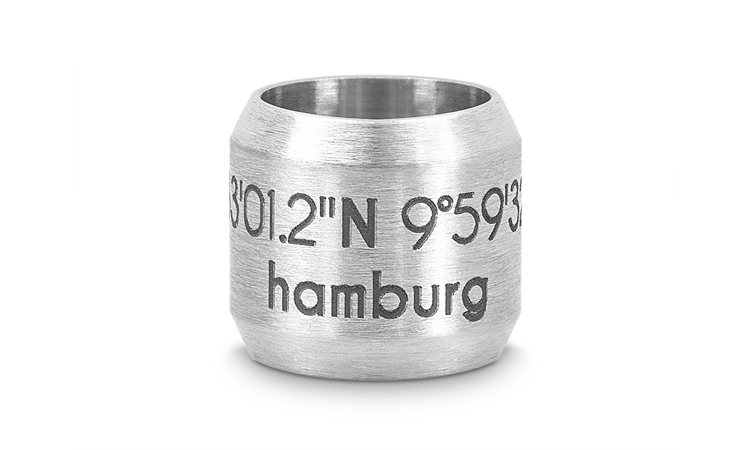 Bead "Hamburg" für 8mm-Bänder stahlfarben