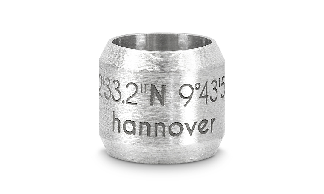 Bead "Hannover" für 8mm-Bänder stahlfarben