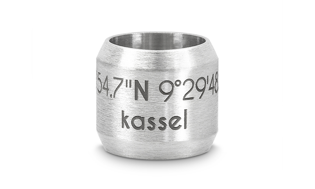 Bead "Kassel" für 8mm-Bänder stahlfarben