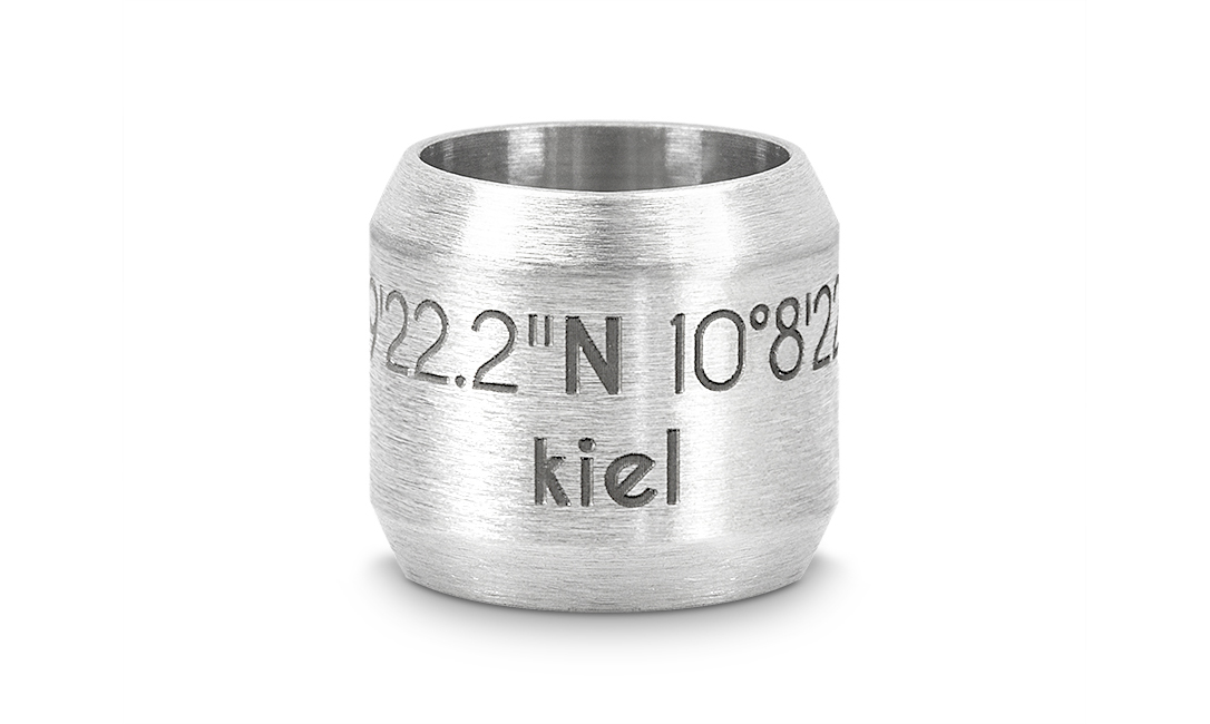 Bead "Kiel" für 8mm-Bänder stahlfarben