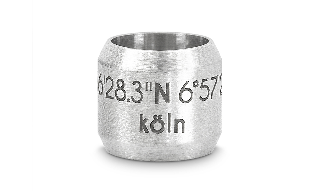 Bead "Köln" für 8mm-Bänder stahlfarben