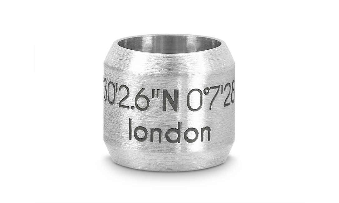 Bead "London" für 8mm-Bänder stahlfarben