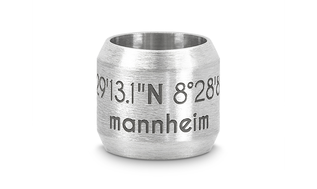 Bead "Mannheim" für 8mm-Bänder stahlfarben