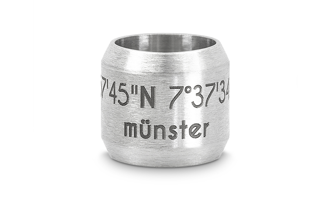 Bead "Münster" für 8mm-Bänder stahlfarben