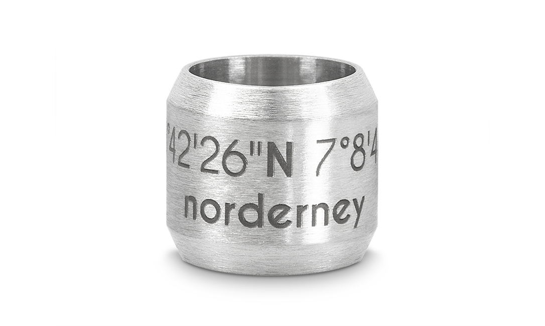 Bead "Norderney" für 8mm-Bänder stahlfarben