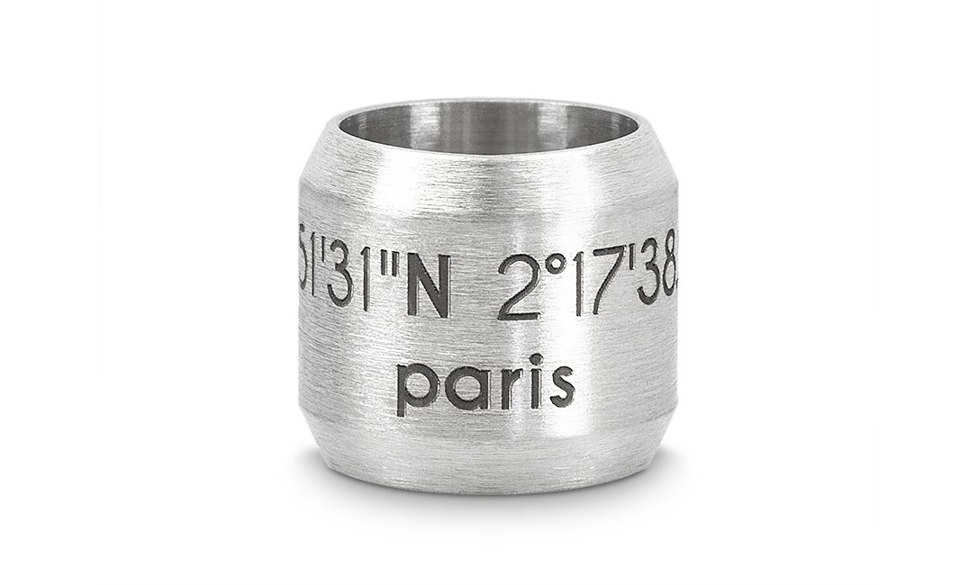 Bead "Paris" für 8mm-Bänder stahlfarben