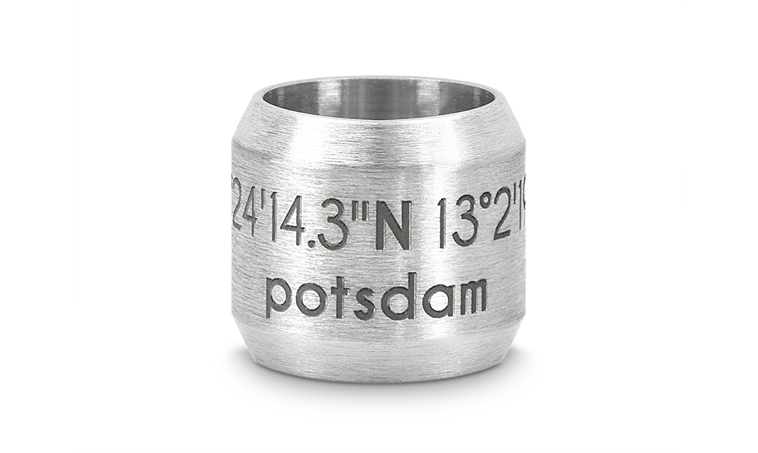 Bead "Potsdam" für 8mm-Bänder stahlfarben