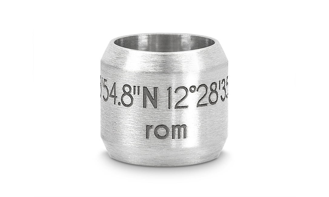 Bead "Rom" für 8mm-Bänder stahlfarben