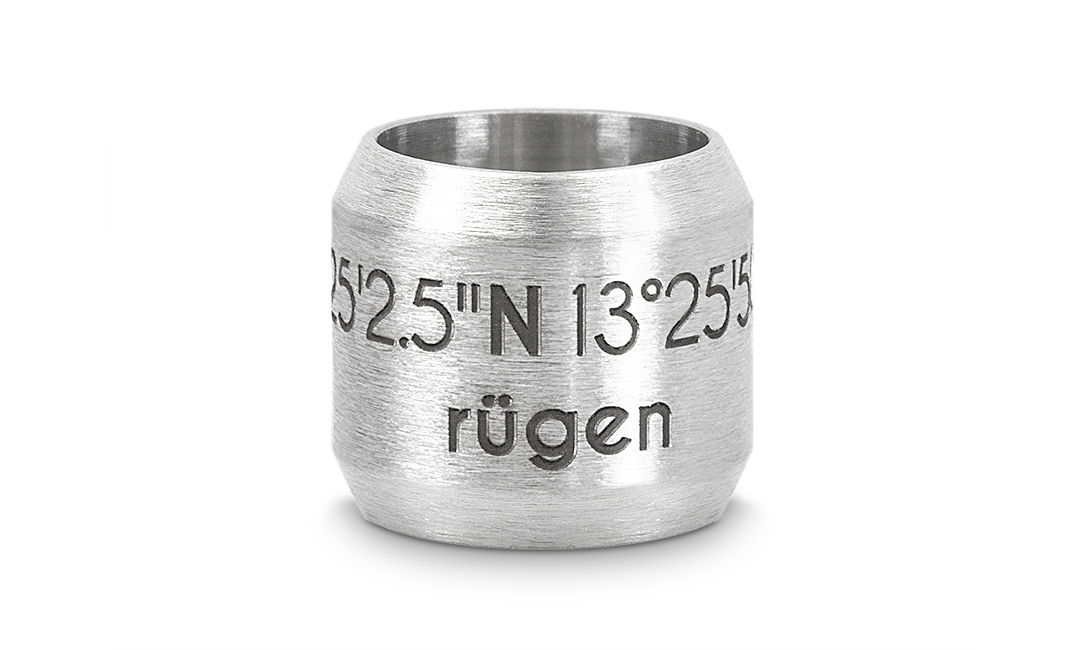 Bead "Rügen" für 8mm-Bänder stahlfarben
