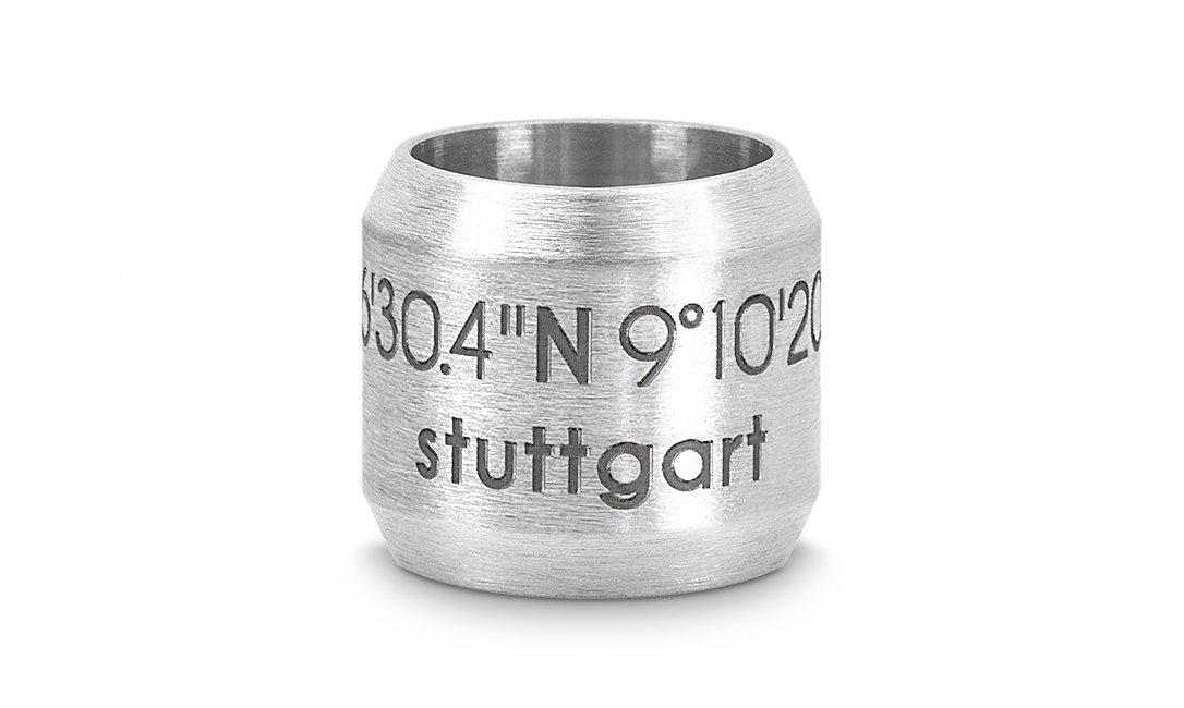 Bead "Stuttgart" für 8mm-Bänder stahlfarben