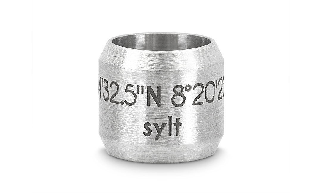 Bead "Sylt" für 8mm-Bänder stahlfarben