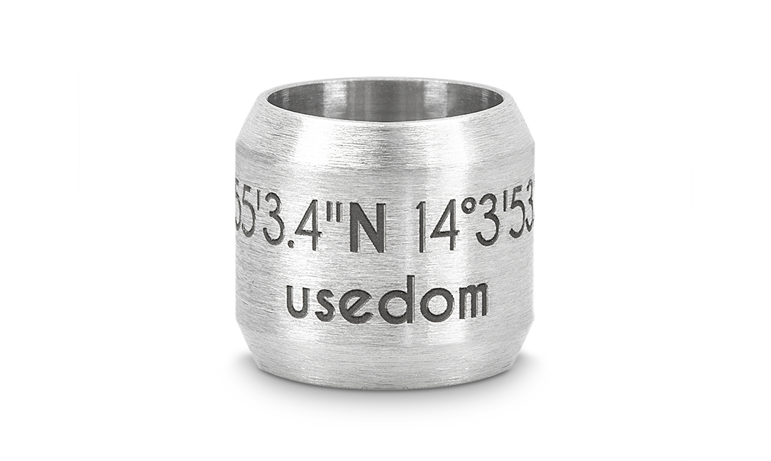 Bead "Usedom" für 8mm-Bänder stahlfarben