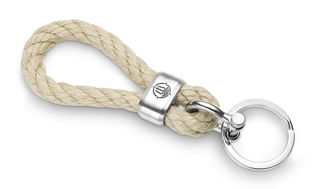  Segeltau Schlüsselkette hanf farbig Edelstahl "Amrum"