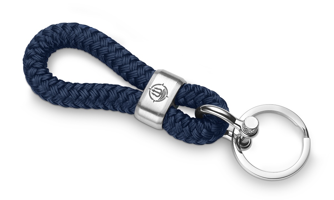 Schlüsselkette navy blau Edelstahl "Föhr" Segeltau