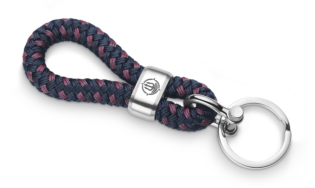 Schlüsselkette navy blau bordeaux Edelstahl "Hiddensee" Segeltau