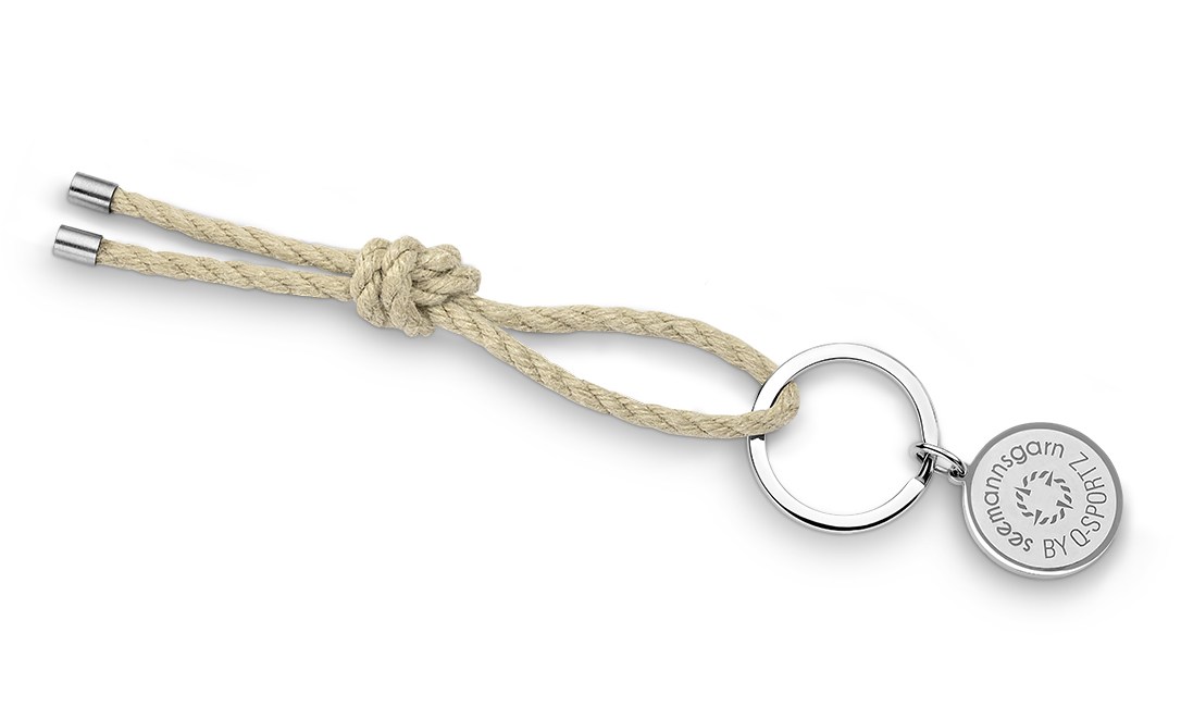 Bild von Segeltau-Schlüsselkette Natur hanffarbig 4mm "Amrum"