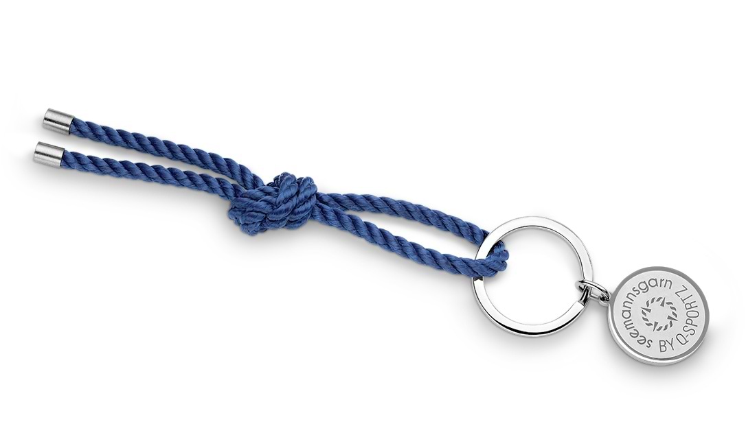 Schlüsselkette navy blau Edelstahl "Amrum" Segeltau Seemannsgarn