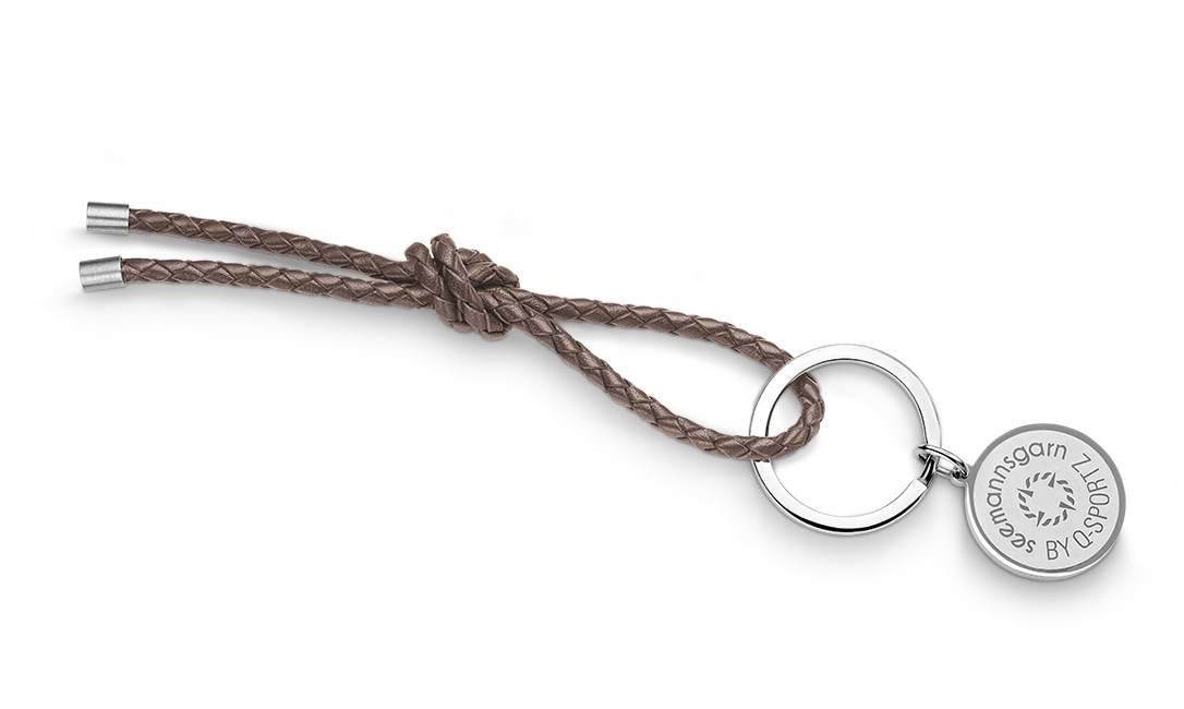 Bild von Leder-Schlüsselkette braun geflochten 4mm "Sylt"