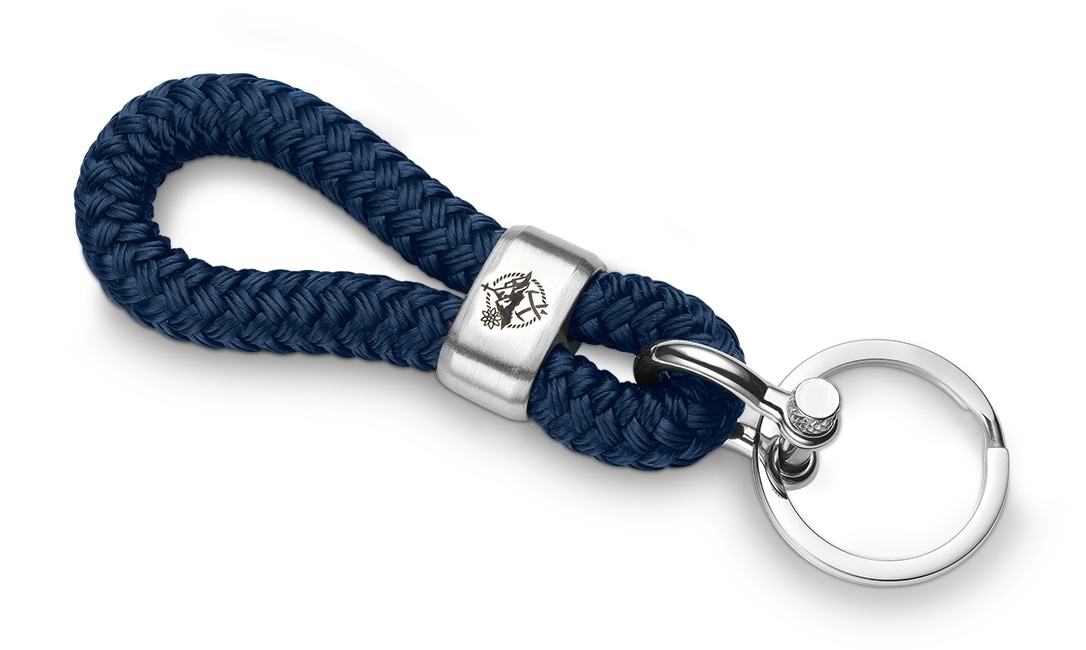 Bild von Segeltau-Schlüsselkette "Gipfelgarn" Navyblau 8mm "Föhr"