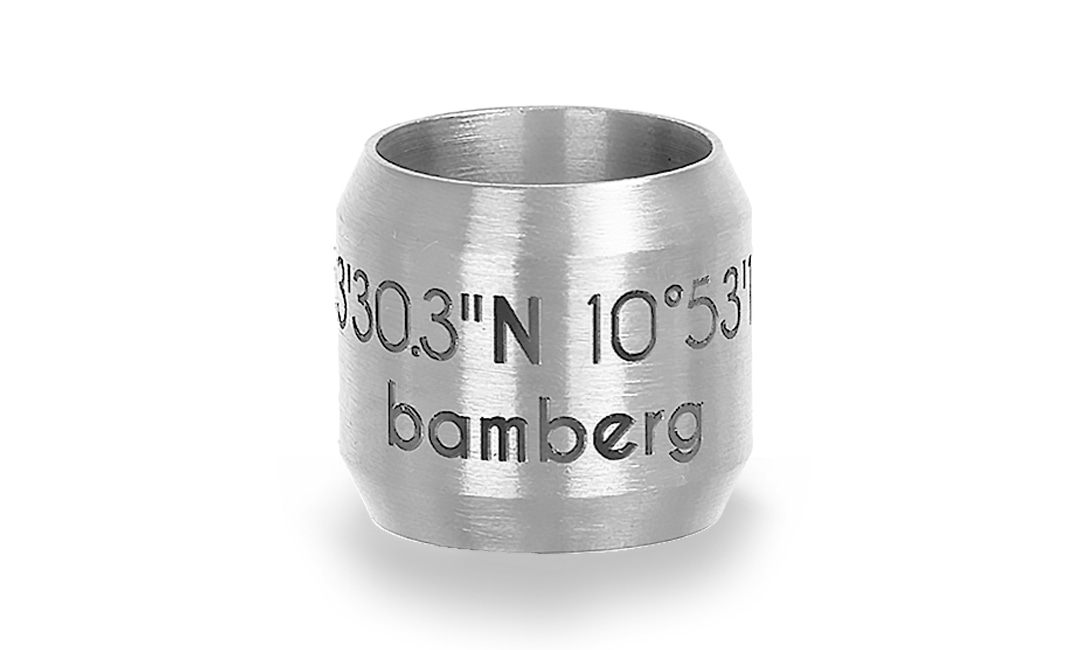 Bild von Koordinaten-Bead "Bamberg" 8mm aus Edelstahl, stahlfarben