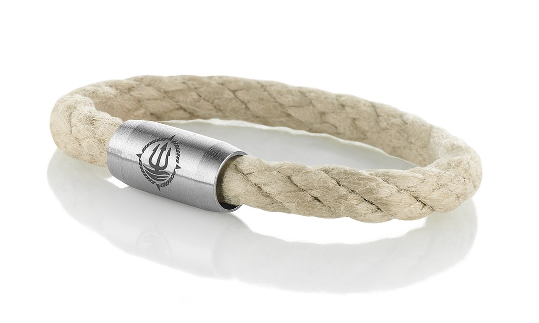 Armband Amrum aus hanffarbenem Segeltau mit Edelstahl-Magnetverschluss